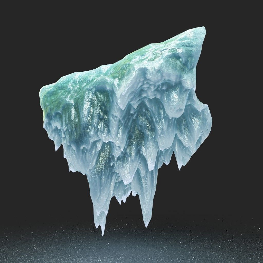 Low poly Curve Ice Spike 230503 Low-poly 3D model_3