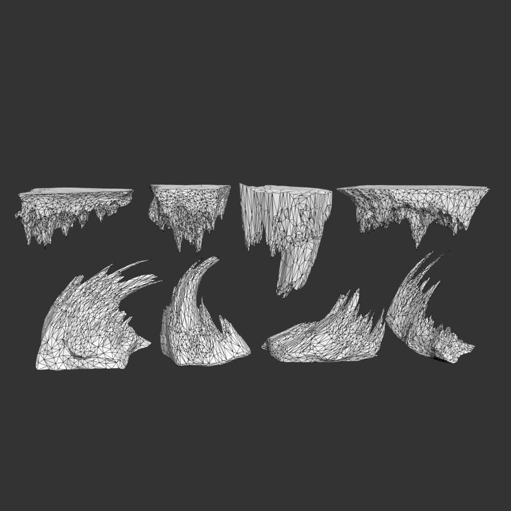 Low poly Curve Ice Spike 230503 Low-poly 3D model_11