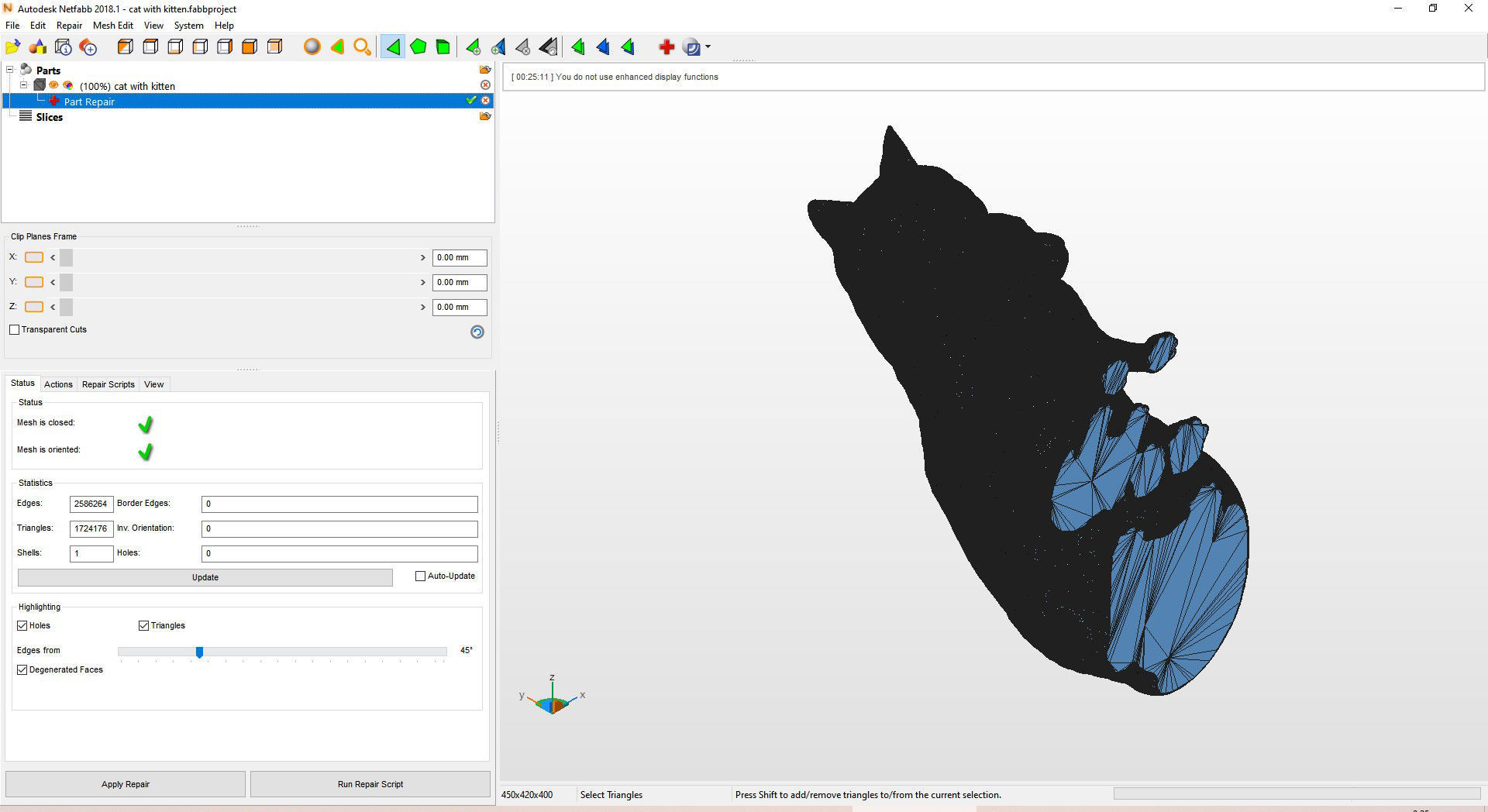 cat with kitten 3D print model_12