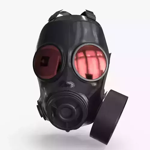 Gas Mask Red Mirrored Low-poly 3D model