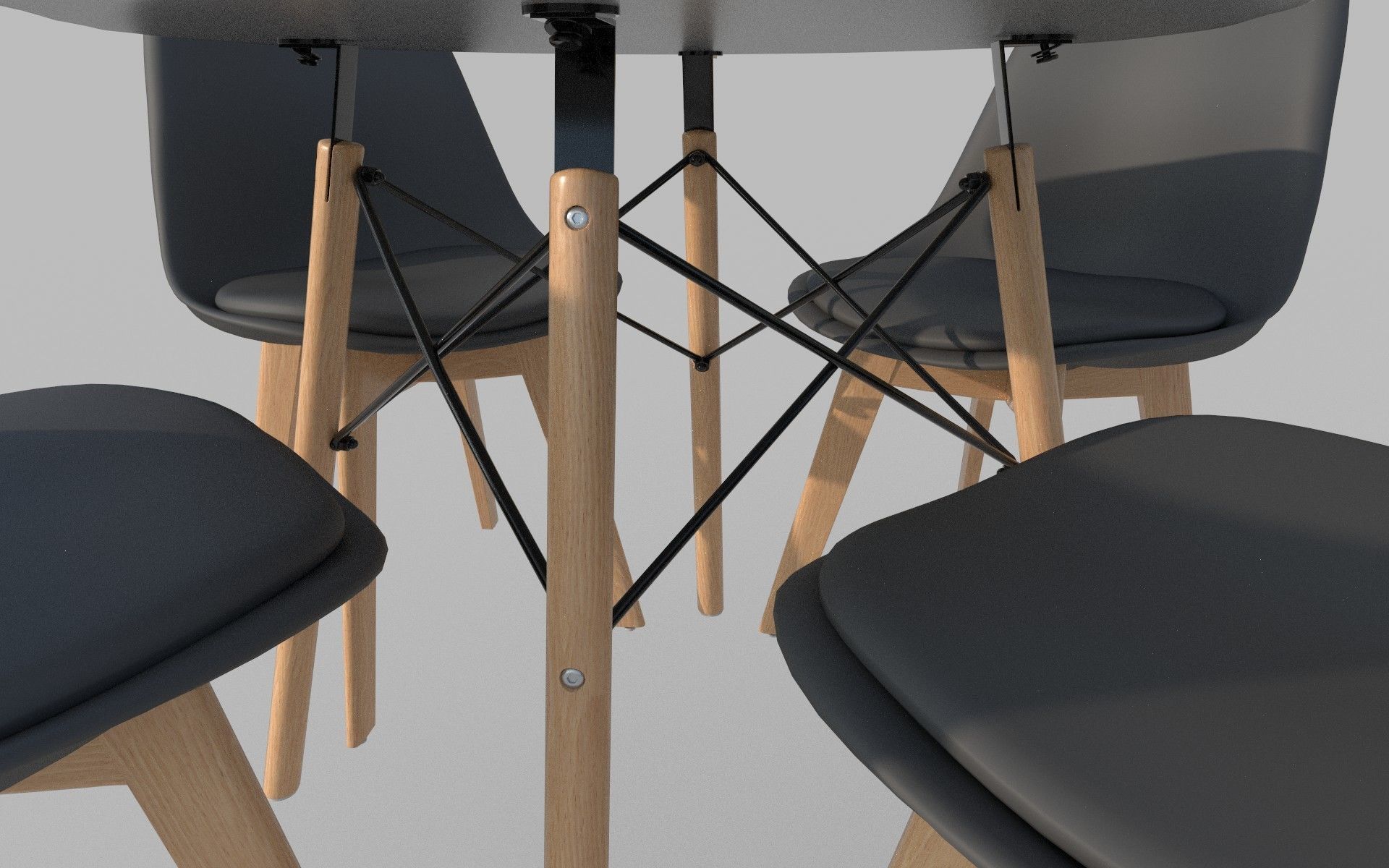 Dinning Table Low-poly 3D model_4