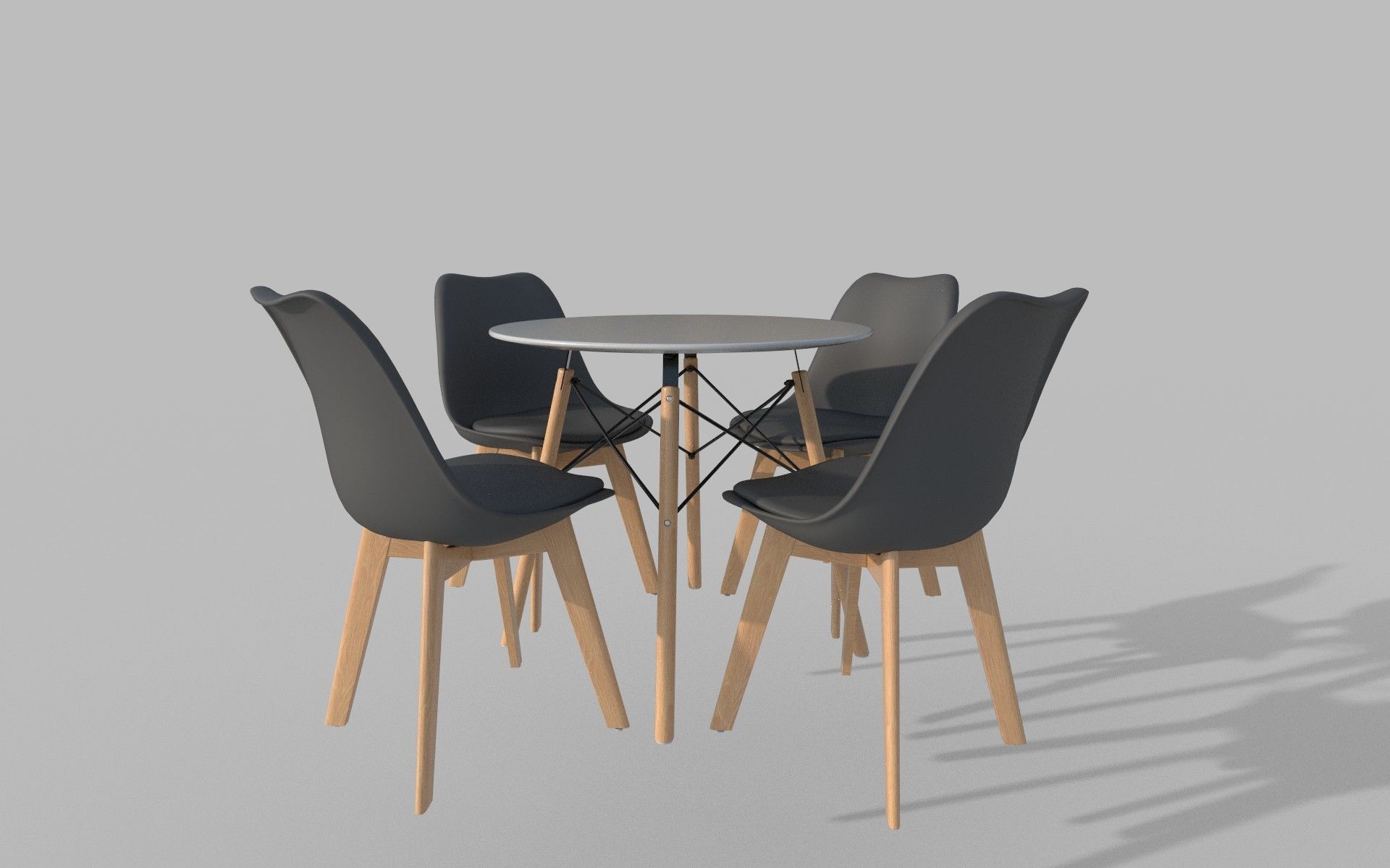 Dinning Table Low-poly 3D model_1