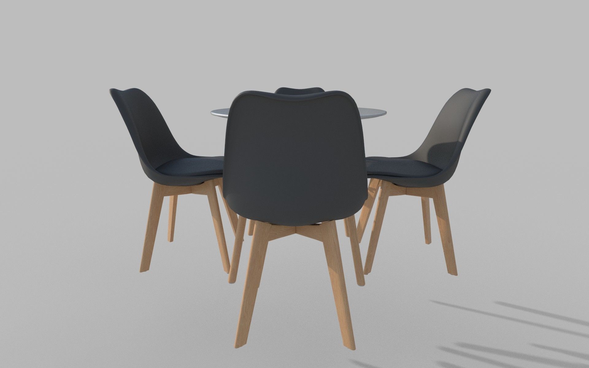 Dinning Table Low-poly 3D model_2