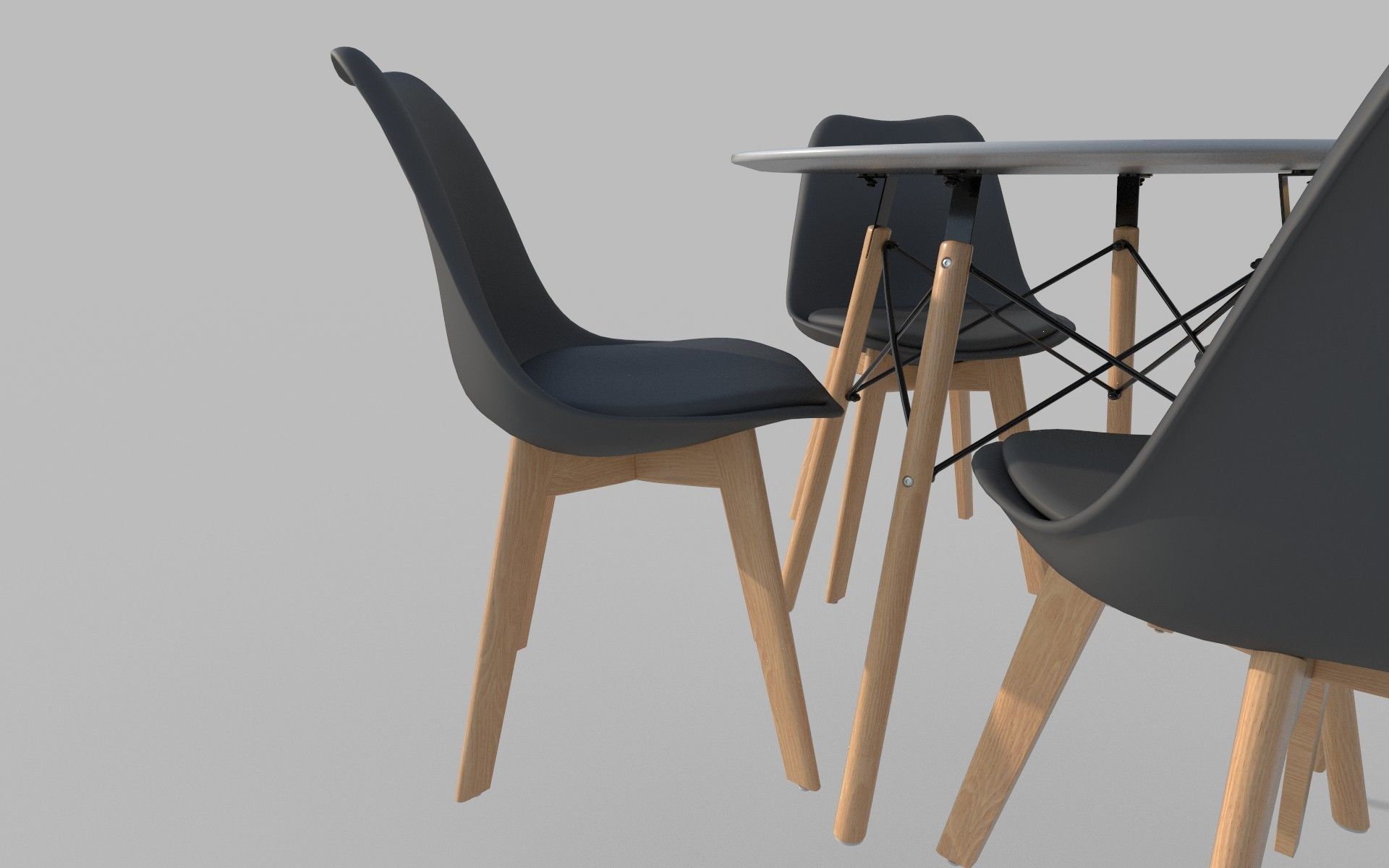 Dinning Table Low-poly 3D model_5