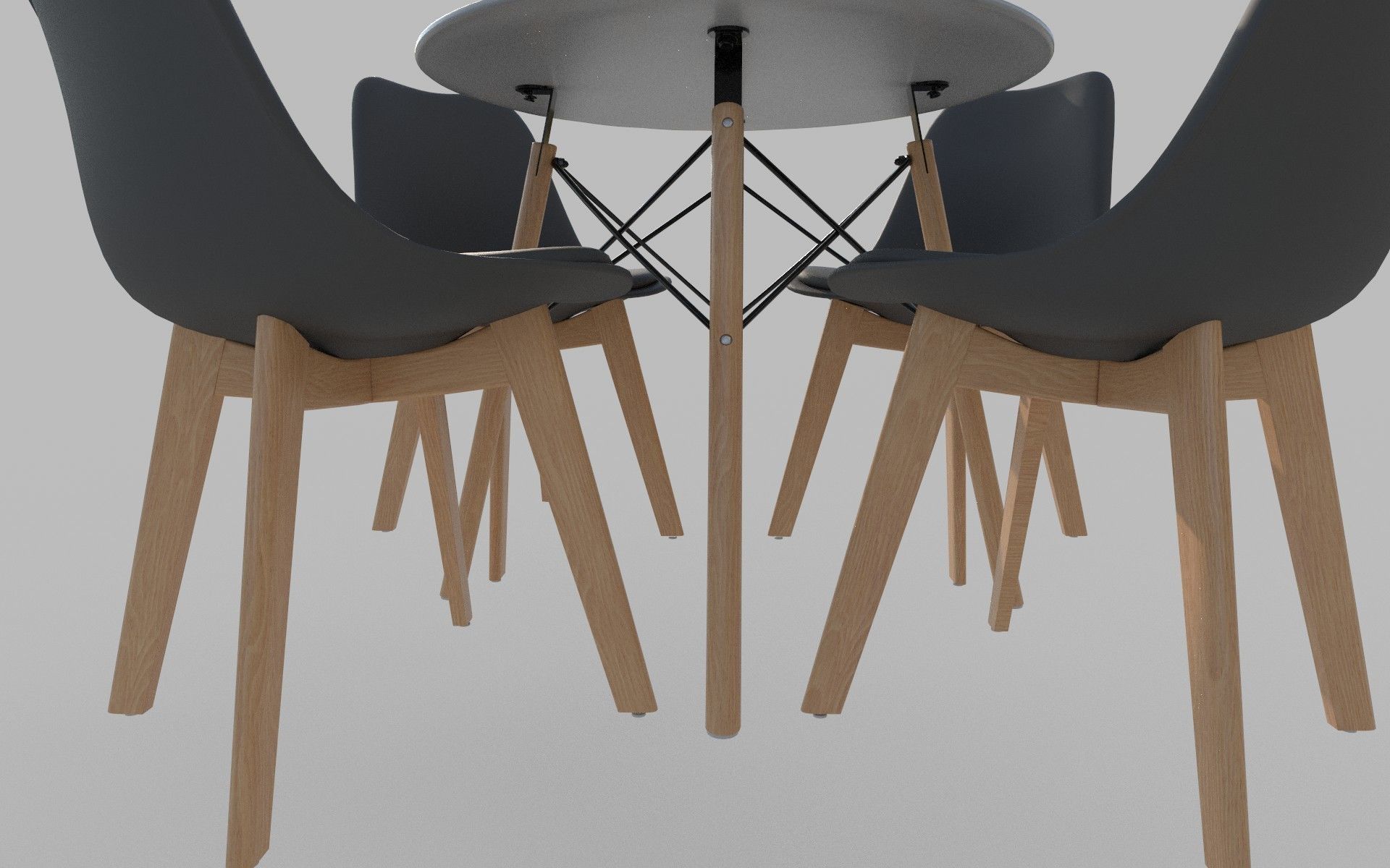 Dinning Table Low-poly 3D model_6