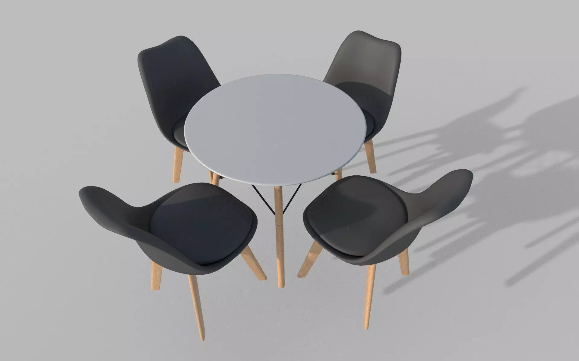 Dinning Table Low-poly 3D model_0