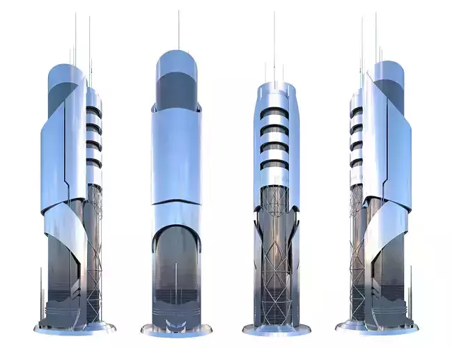 Scifi Building Futuristic Building 3D model 3D model