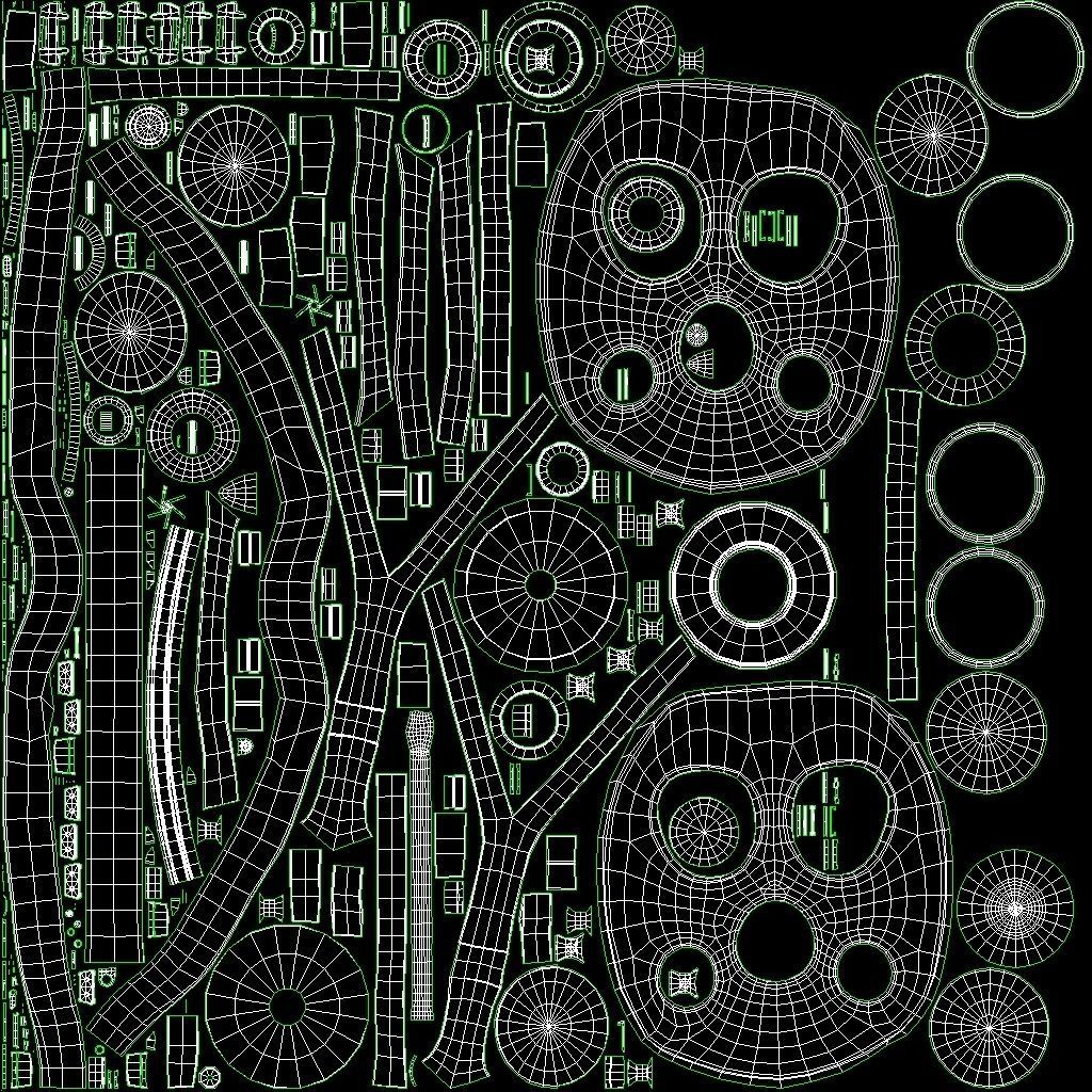 Gas Mask Red Mirrored and Helmet Low-poly 3D model_28