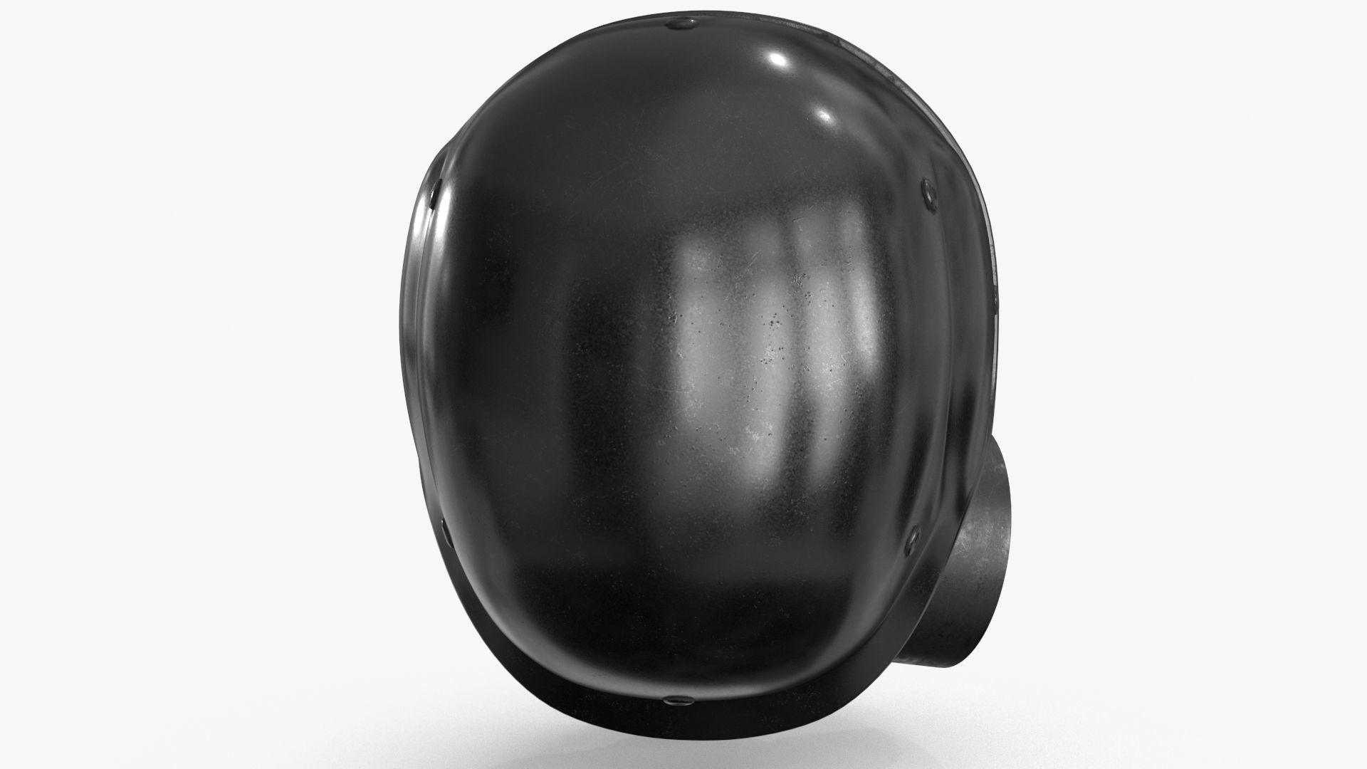 Gas Mask Red Mirrored and Helmet Low-poly 3D model_16