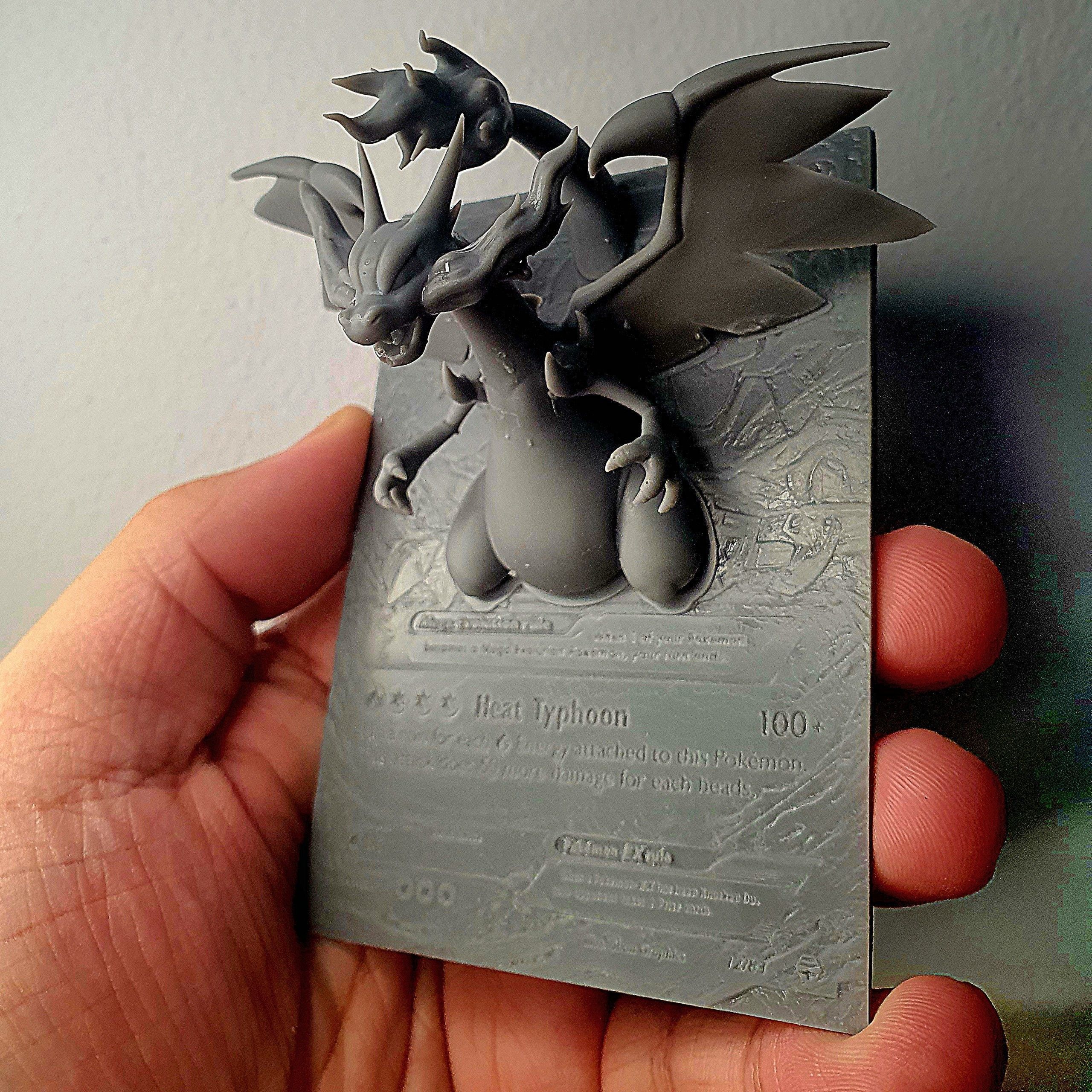 Mega Charizard X 4D Card Fan Custom 3D Printing File Pokemon 3D print model_3