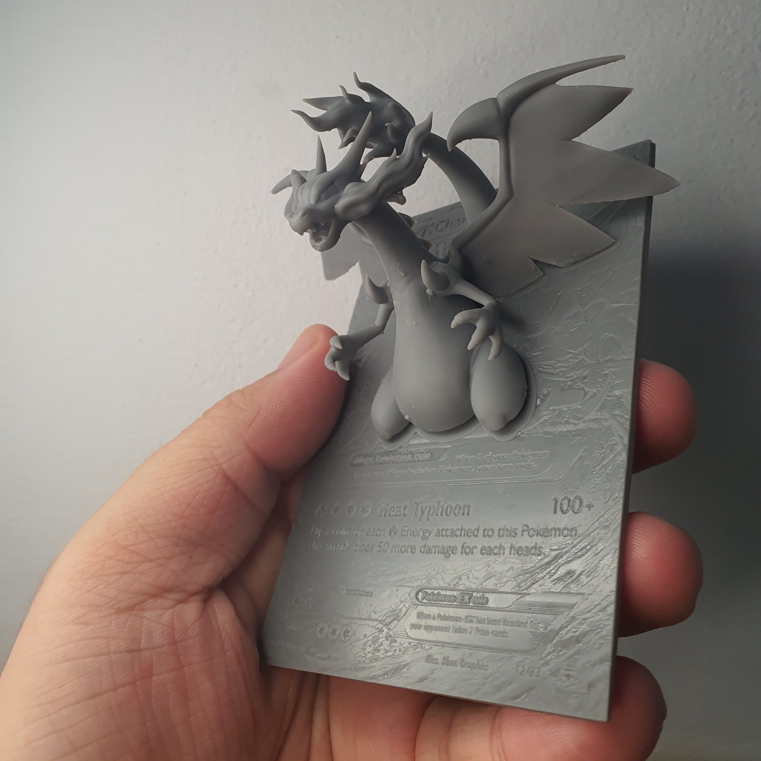 Mega Charizard X 4D Card Fan Custom 3D Printing File Pokemon 3D print model_8