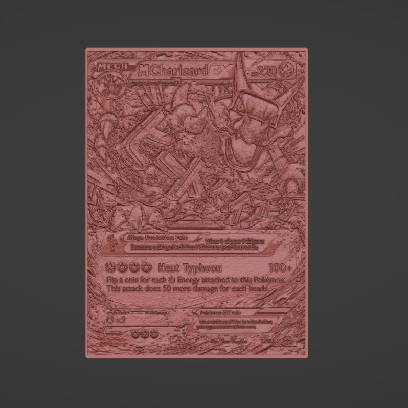 Mega Charizard X 4D Card Fan Custom 3D Printing File Pokemon 3D print model_1