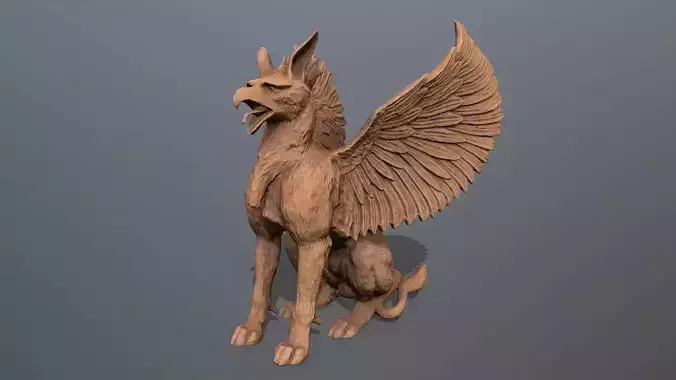 Statue Creature Low-poly 3D model
