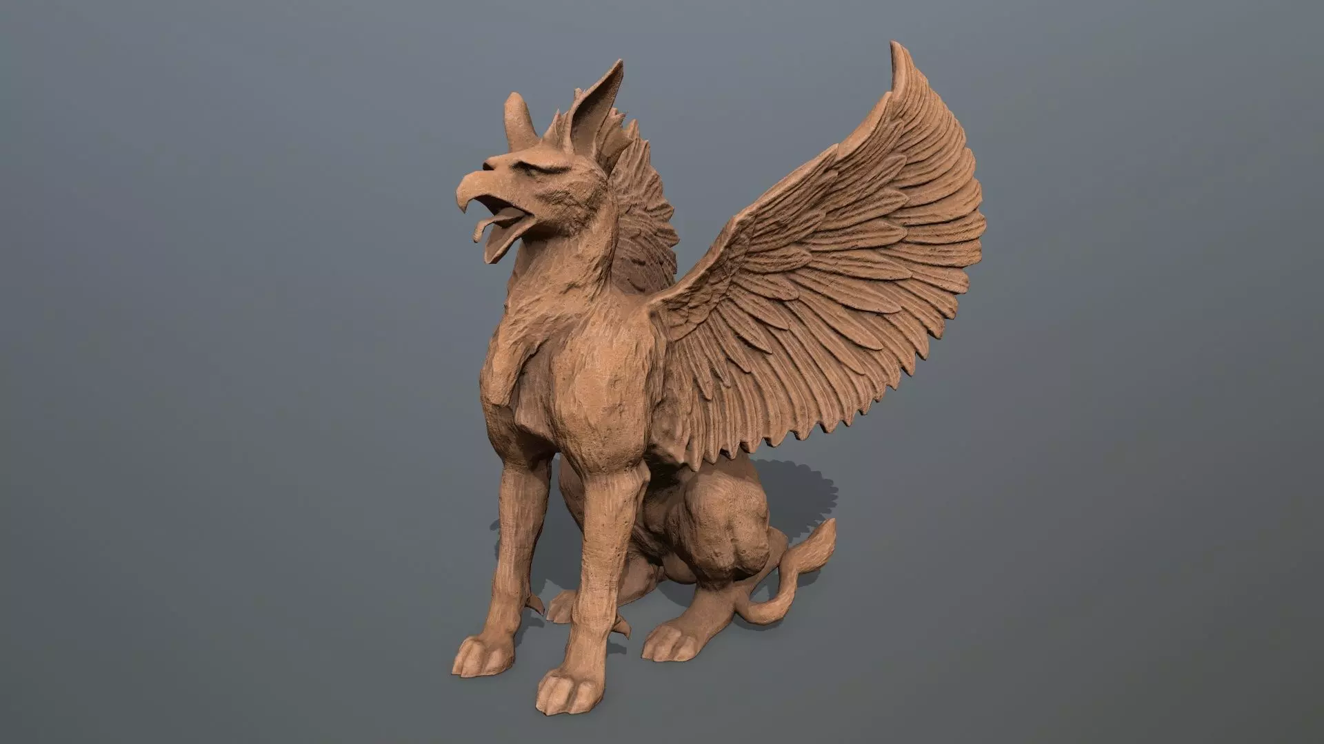 Statue Creature Low-poly 3D model_0