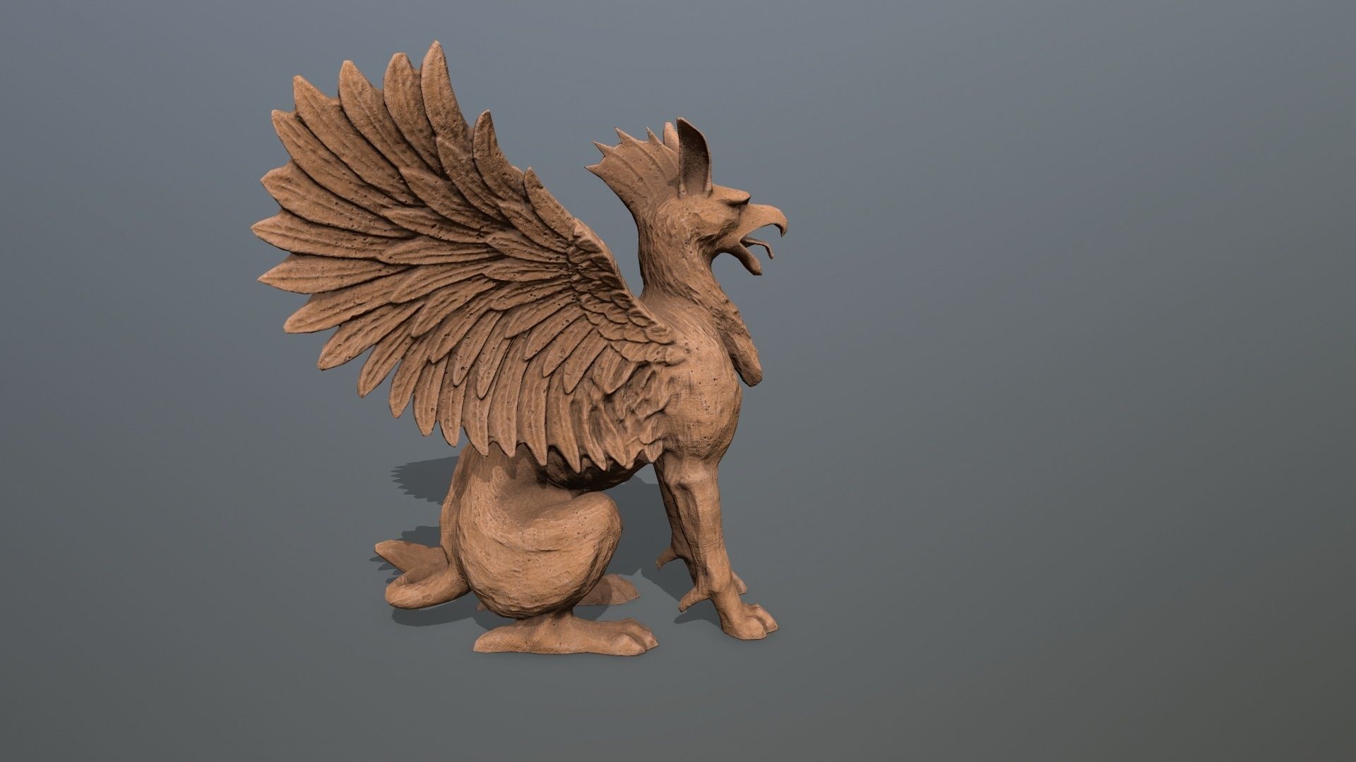 Statue Creature Low-poly 3D model_5