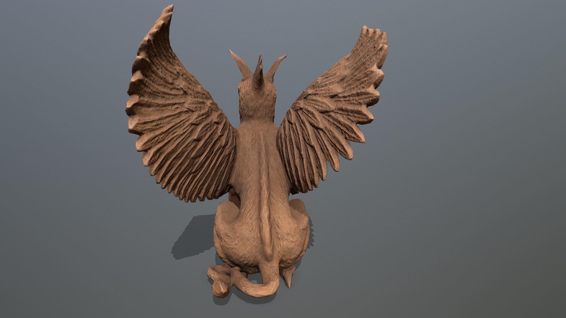 Statue Creature Low-poly 3D model_7