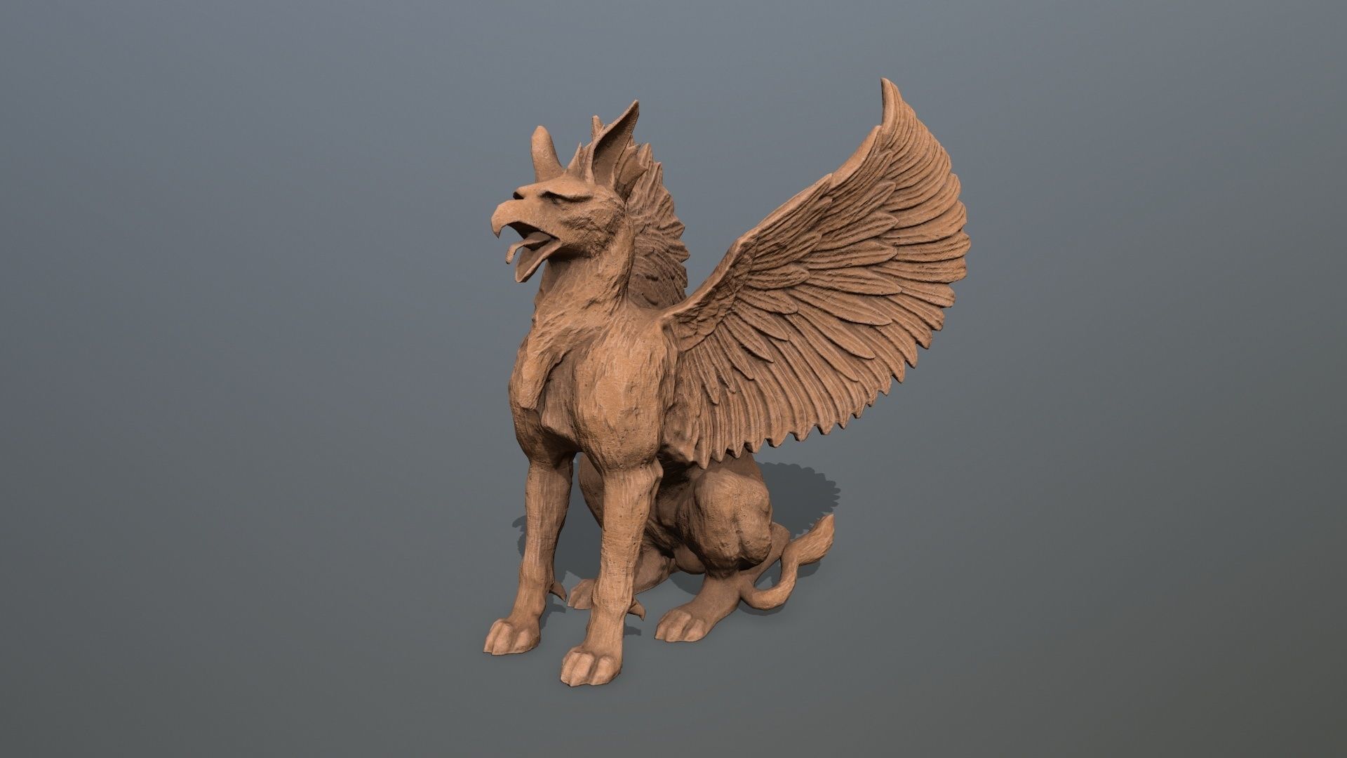 Statue Creature Low-poly 3D model_2