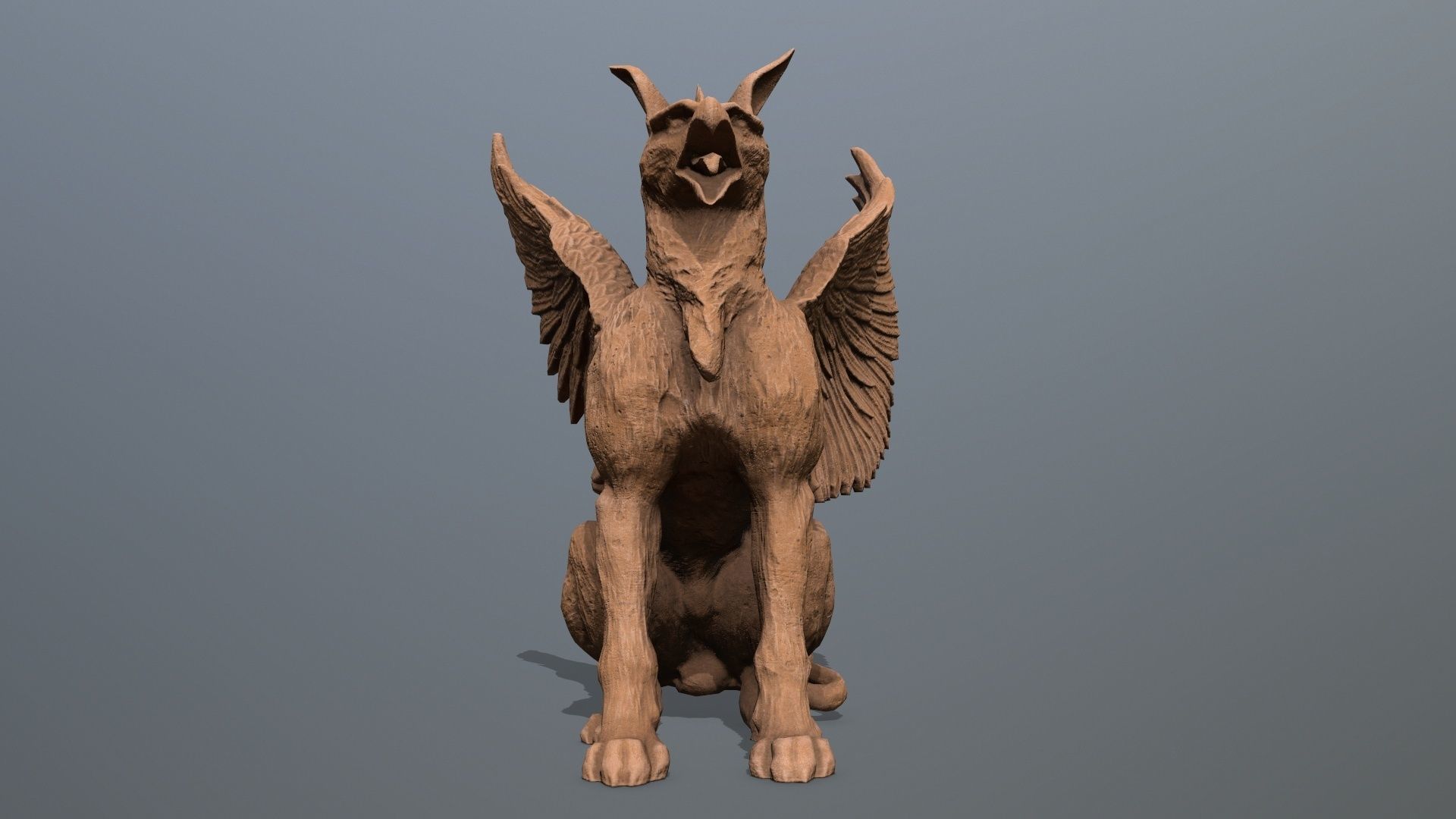 Statue Creature Low-poly 3D model_11