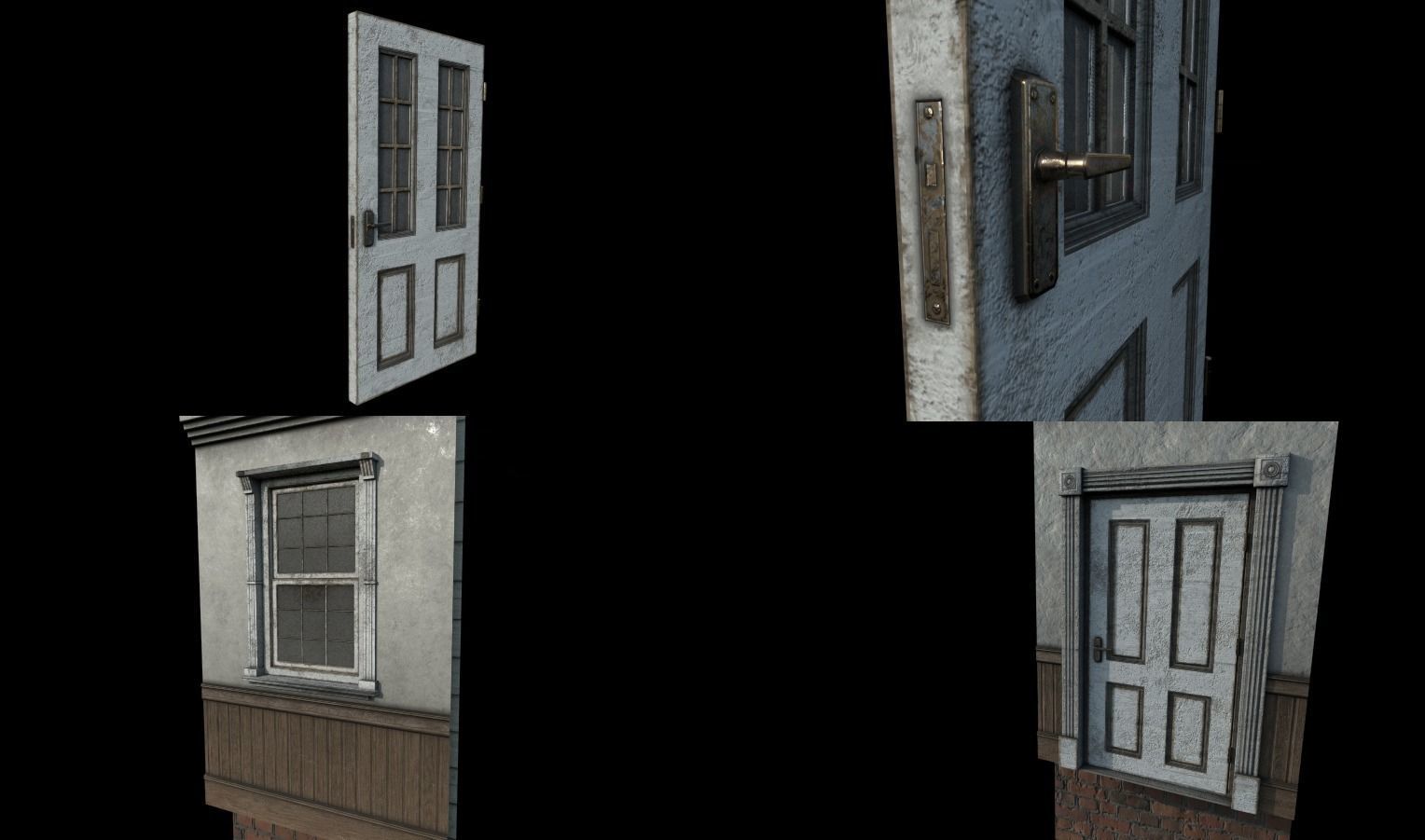 Horror House  and  Furniture Pack Low-poly 3D model_24