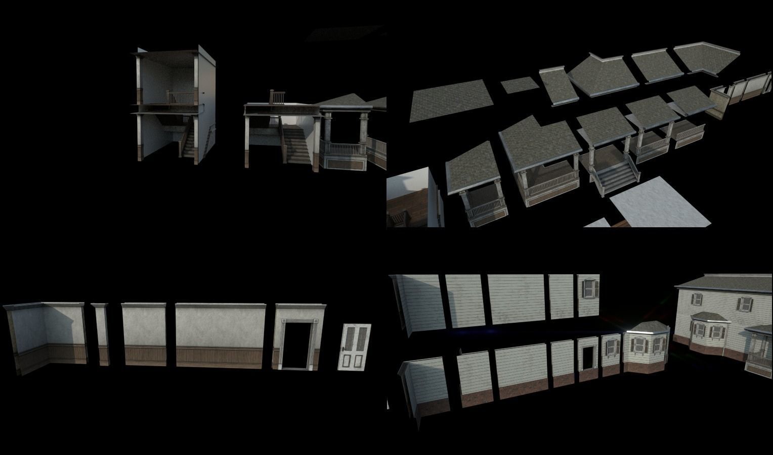 Horror House  and  Furniture Pack Low-poly 3D model_25