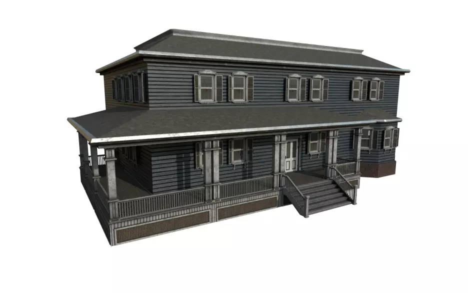 Horror House  and  Furniture Pack Low-poly 3D model_0