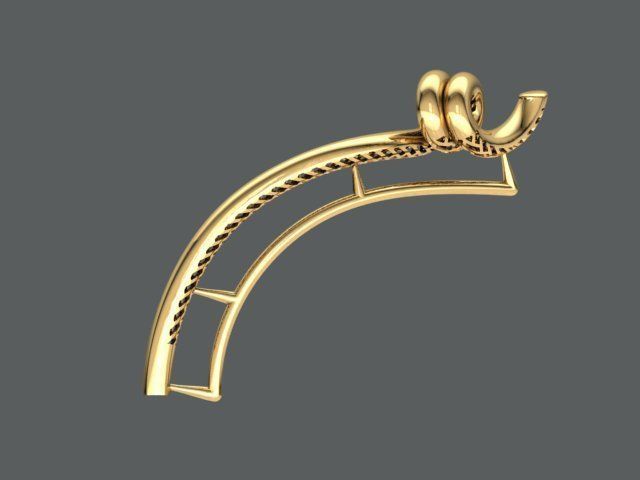 Half bracelets 3D print model_3