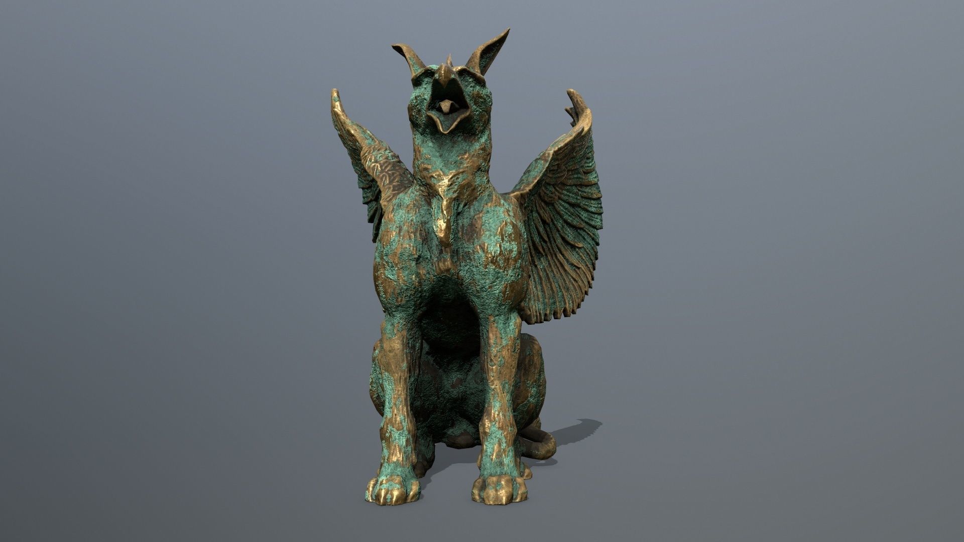 Statue Creature Low-poly 3D model_11