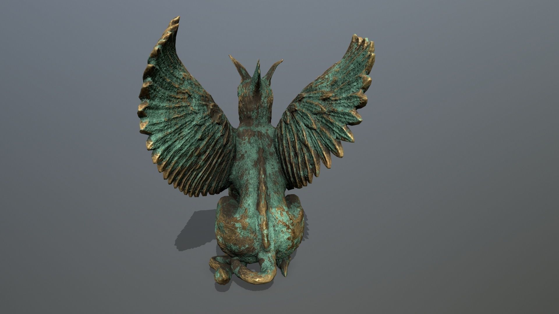 Statue Creature Low-poly 3D model_7