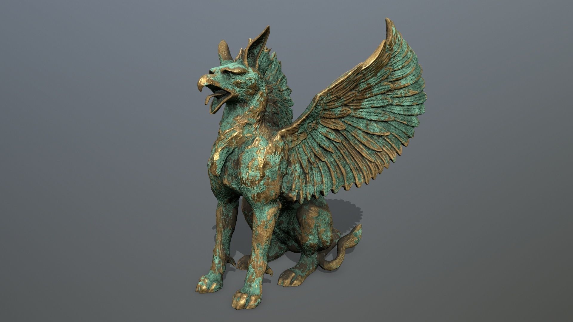Statue Creature Low-poly 3D model_1