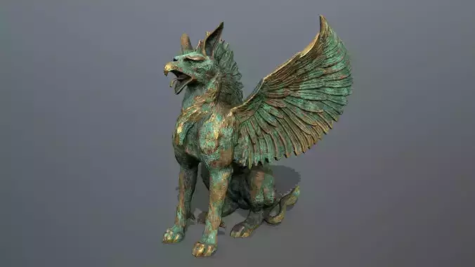 Statue Creature Low-poly 3D model