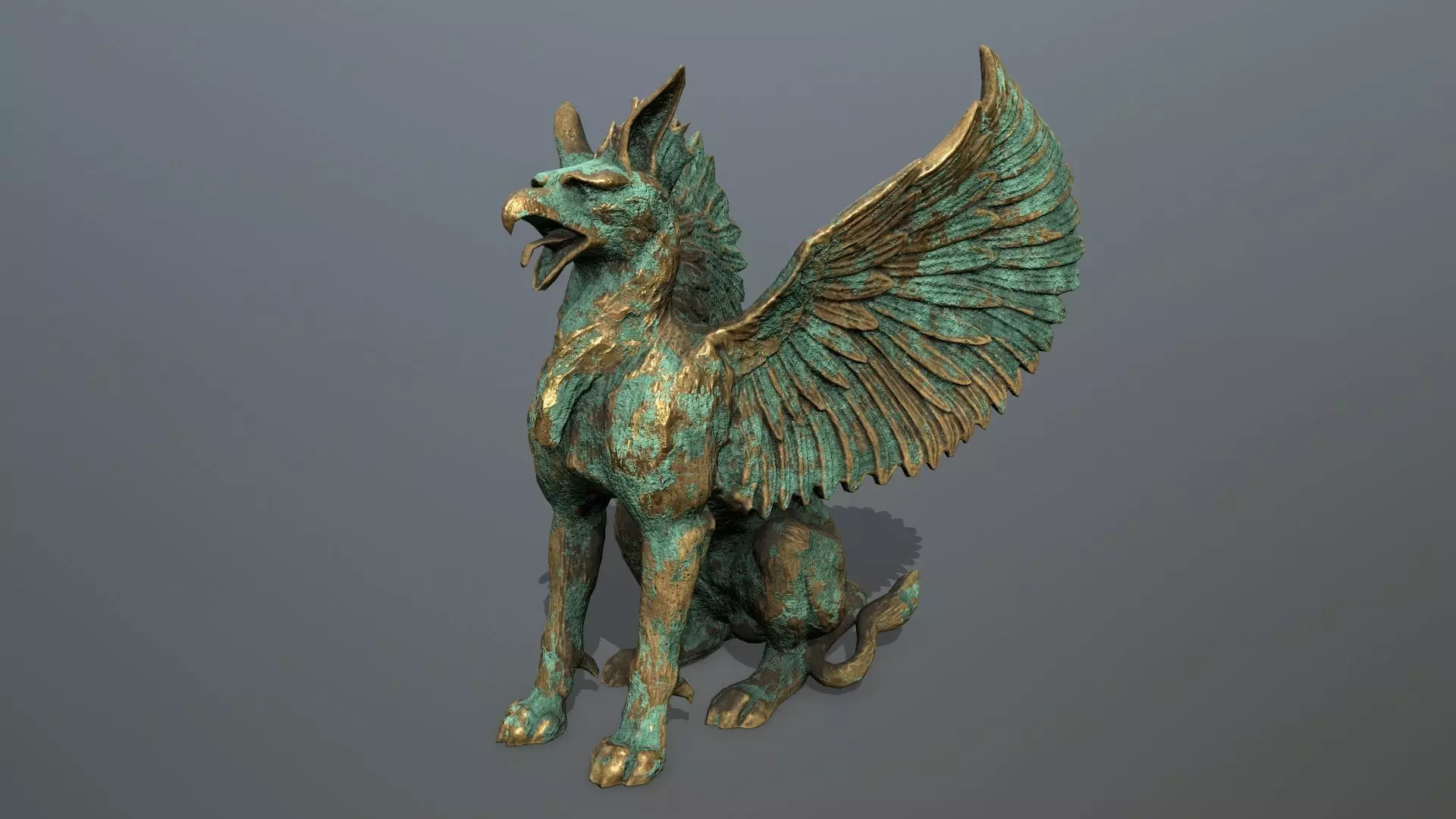 Statue Creature Low-poly 3D model_0