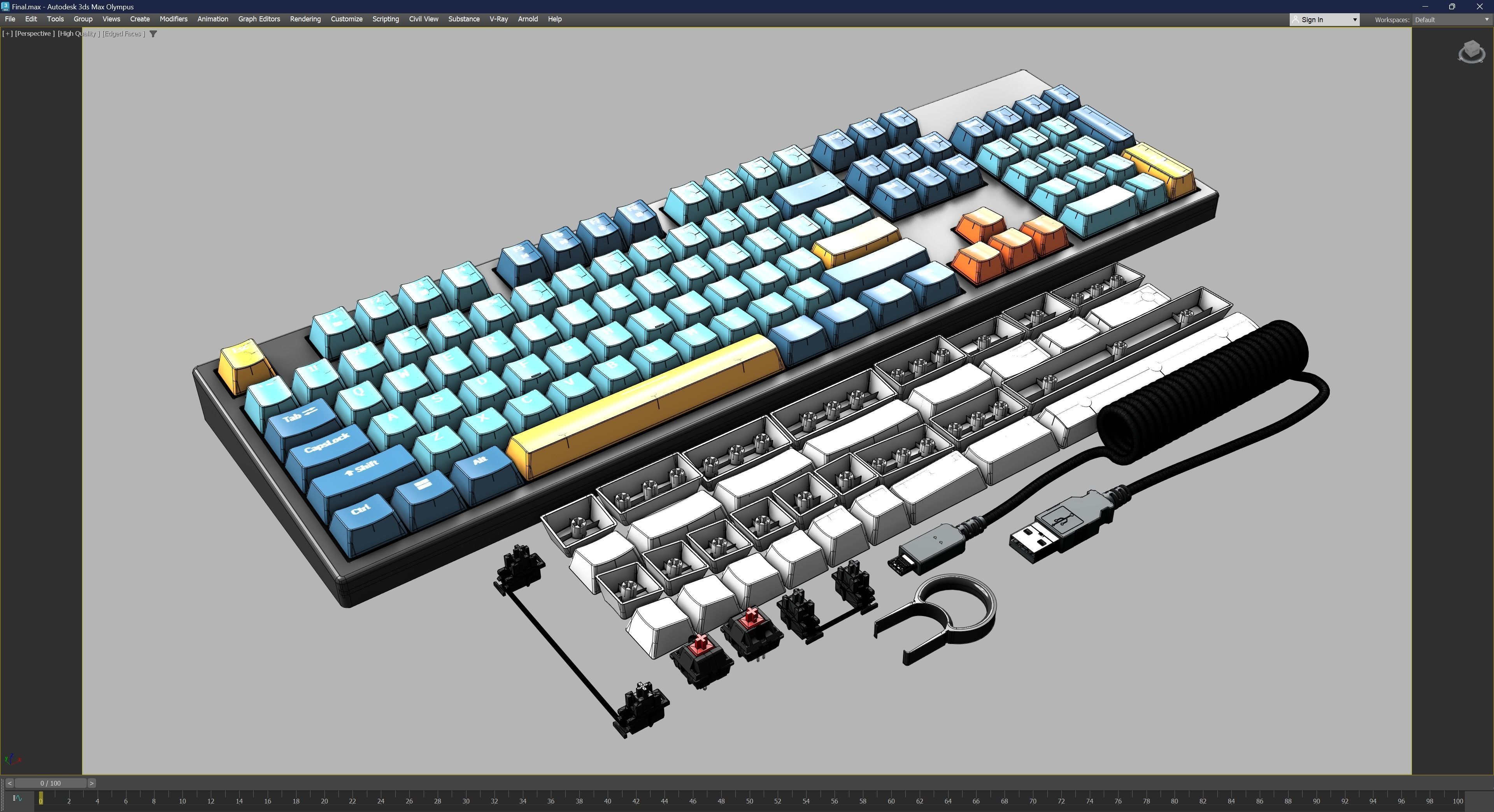 Mechanical Keyboard  3D model_17