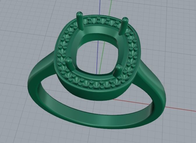 Engagement halo rings Model 3518 3D print model_2