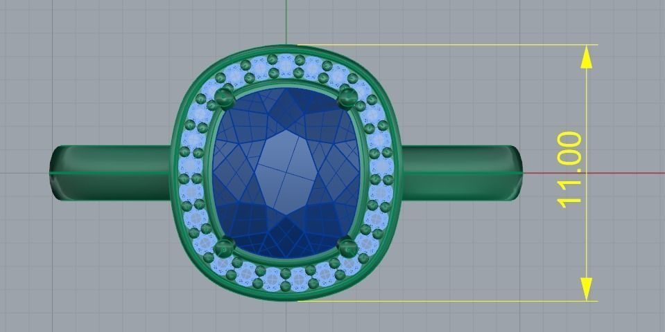 Engagement halo rings Model 3518 3D print model_7