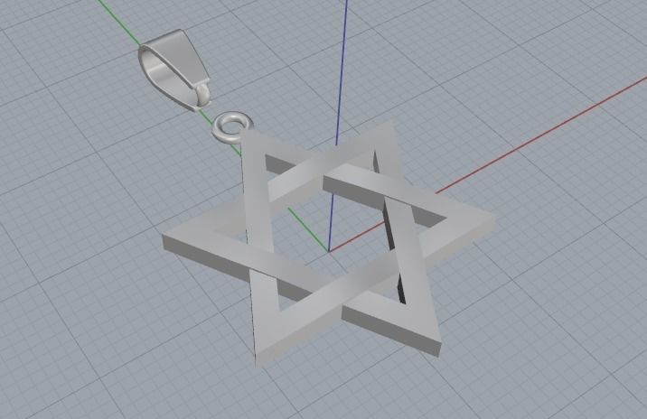 Pendant Star of David Model 3511 3D print model_2