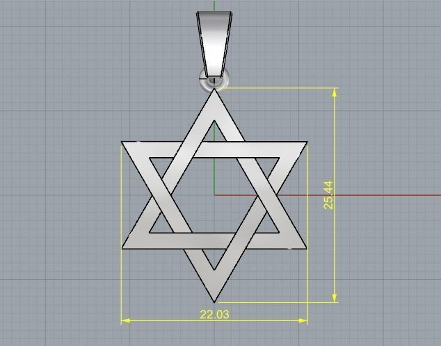 Pendant Star of David Model 3511 3D print model_6