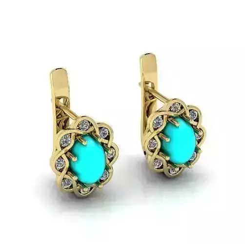 Earrings with English lock Model 3509