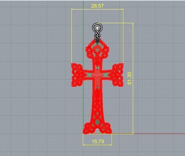 Pendant Cross Model 3501 3D print model_6