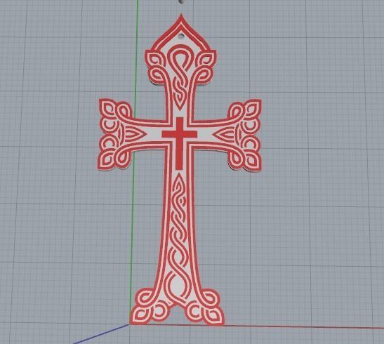 Pendant Cross Model 3501 3D print model_2