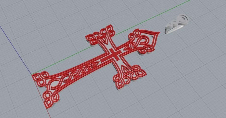 Pendant Cross Model 3501 3D print model_3