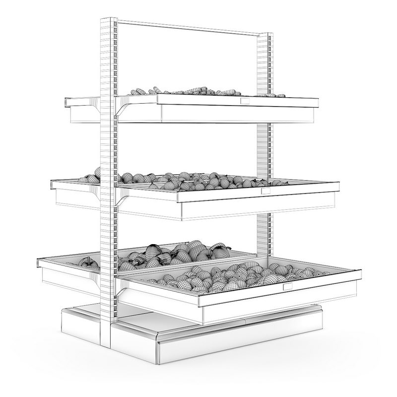 Vegetable Shelf 3D model_4