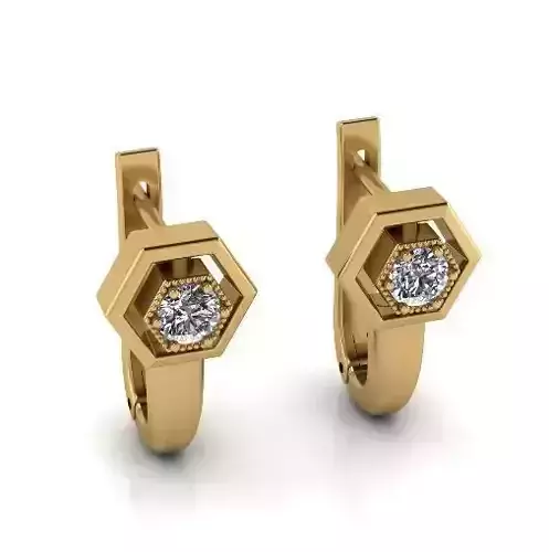 Earrings with English lock Model 3479