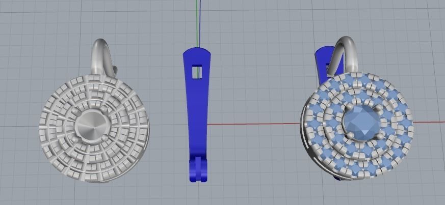 Earrings with English lock Model 3478 3D print model_2
