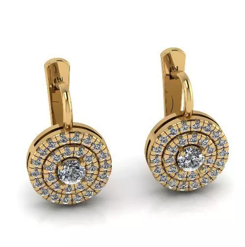 Earrings with English lock Model 3478 3D print model_0