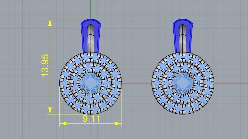 Earrings with English lock Model 3478 3D print model_6