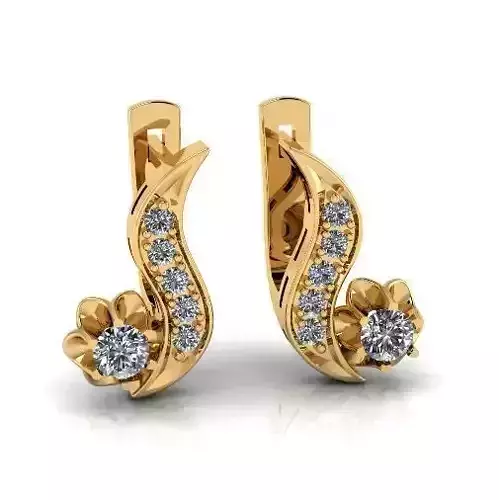 Earrings with English lock Model 3476