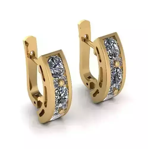 Earrings with English lock Model 3475