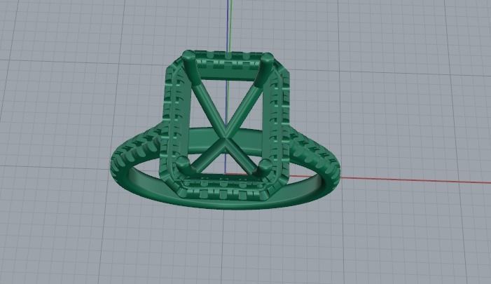 Engagement halo rings Model 3468 3D print model_2