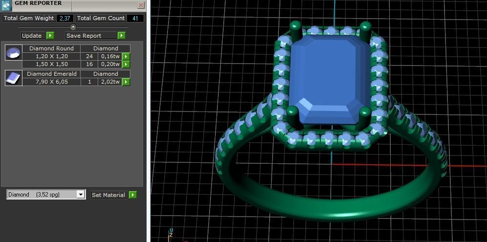 Engagement halo rings Model 3468 3D print model_10