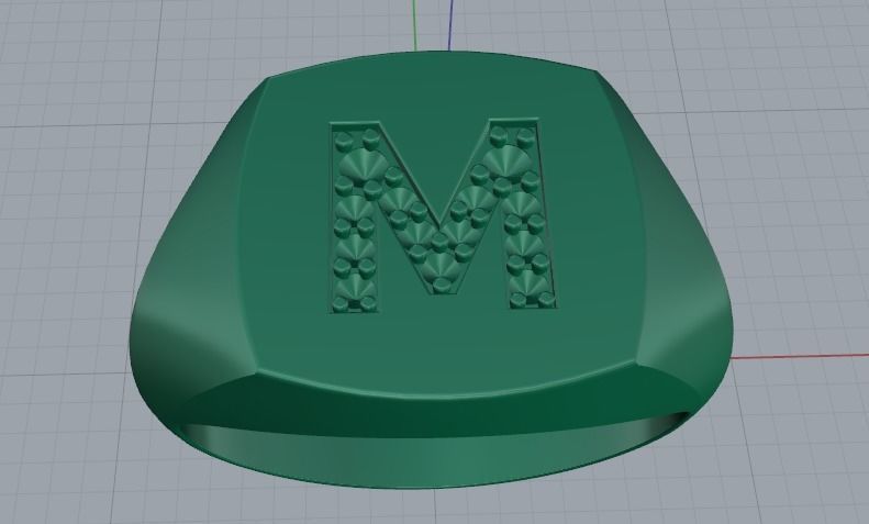 M ring Model 3467 3D print model_2